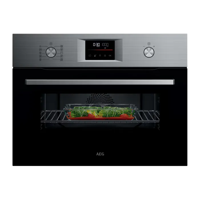 AEG - 6000 CombiQuick heteluchtoven met Microwavefunctie - 45 cm - Vingervlekvrije inox