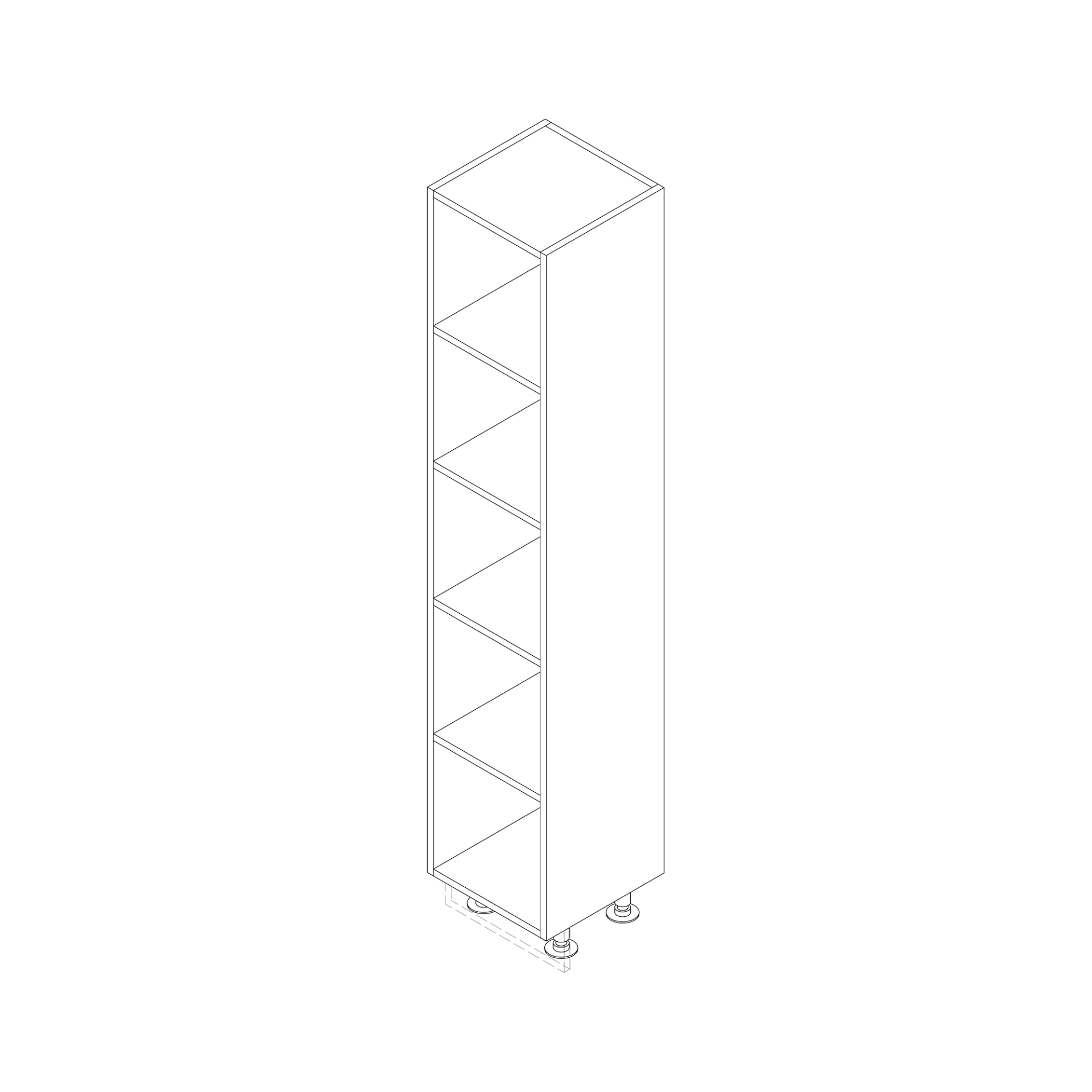 Open kolomkast - breedte 40 cm - hoogte 200 cm - diepte 40 cm